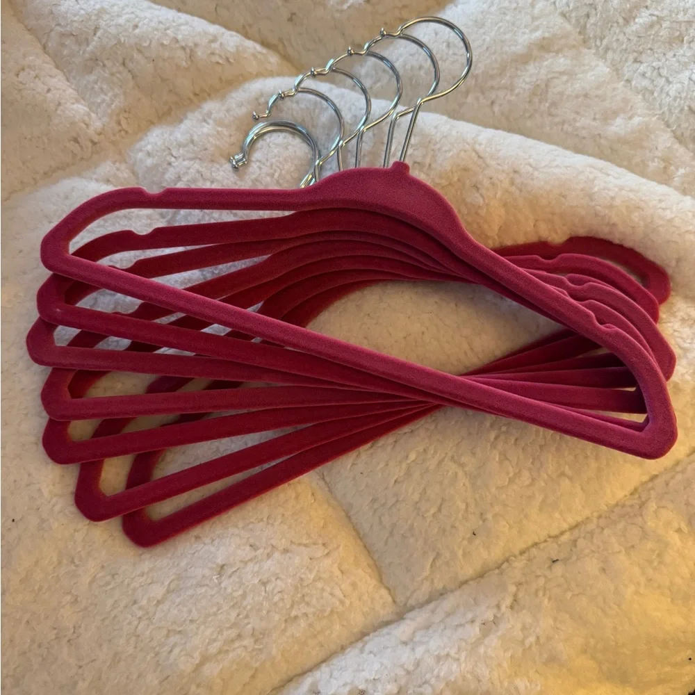 Set of Pink Velvet Kids Size Hangers